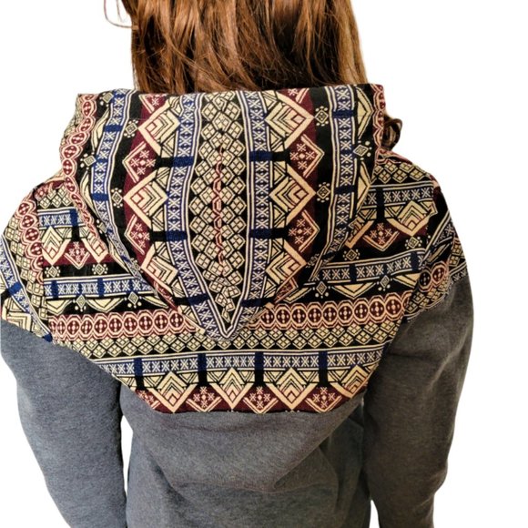 FANYEAH Hoodie Unique Tapestry and Fleece Fabrics Size M - Picture 3 of 6